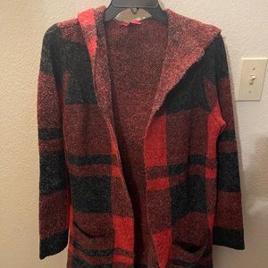 RED Plaid Overcoat
